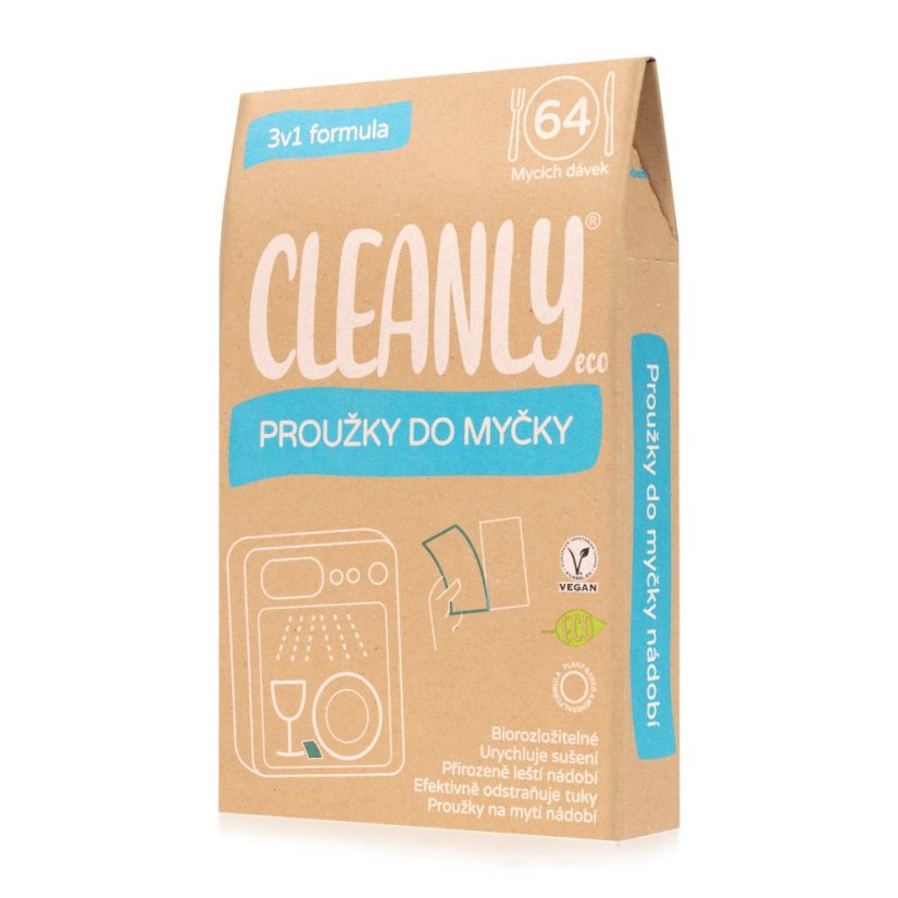 Cleanly Eco Pásiky do umývačky 3v1, 64 dávok