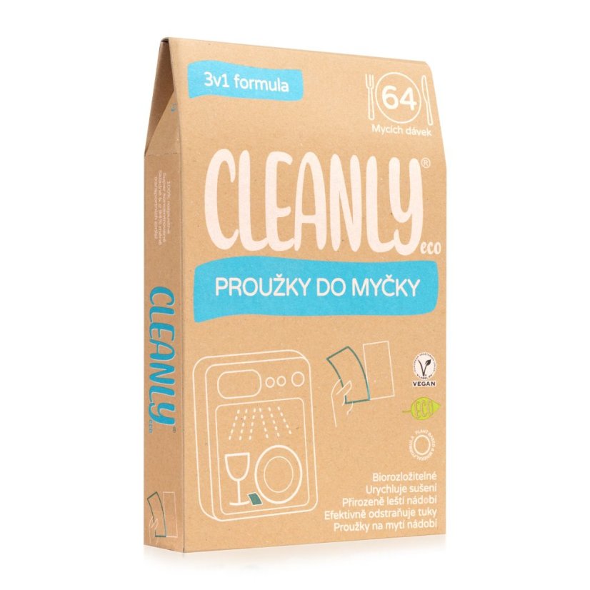 Cleanly Eco Pásiky do umývačky 3v1, 64 dávok