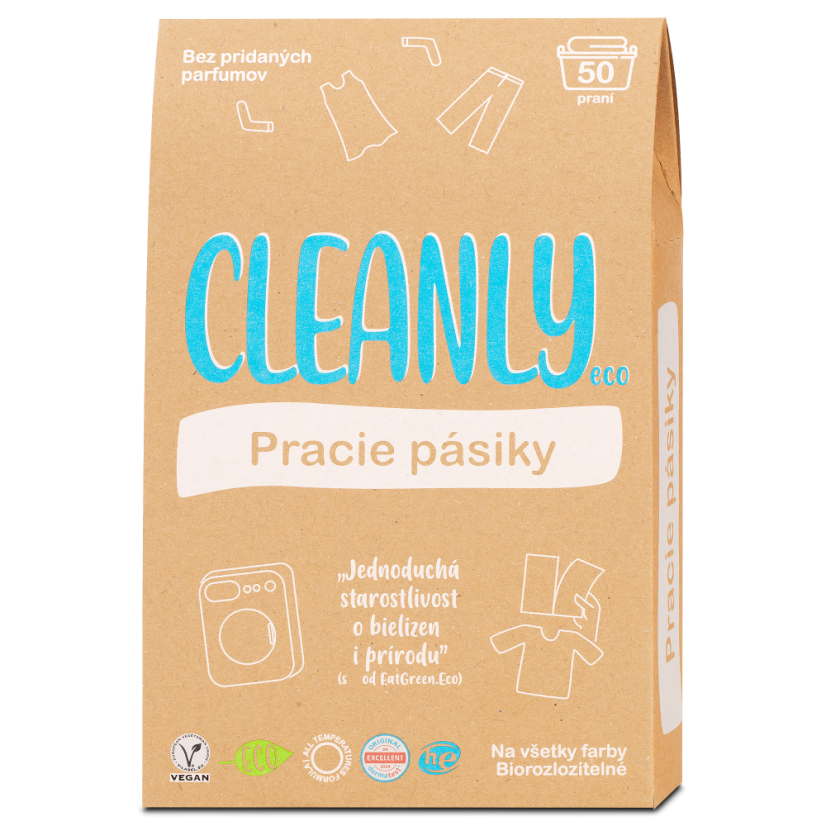 Cleanly Eco Pracie pásiky na 50 praní bez vône