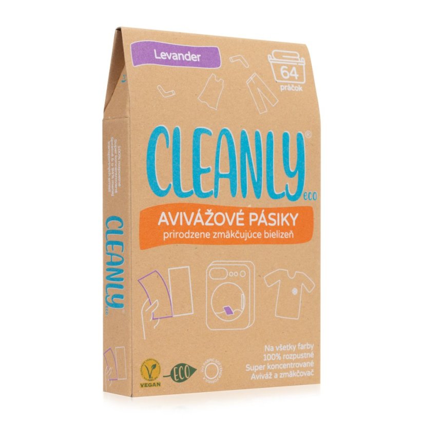 Cleanly Eco Avivážní pásky Levandule, 64 pracích dávek