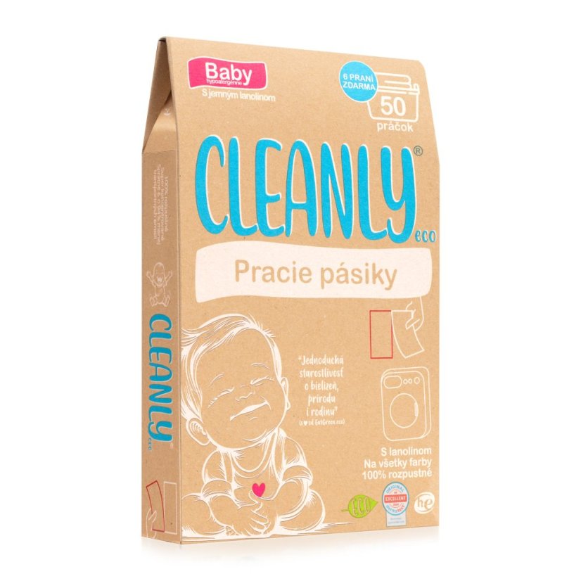 Cleanly Eco Pracie pásiky BABY s lanolínom, 50 praní