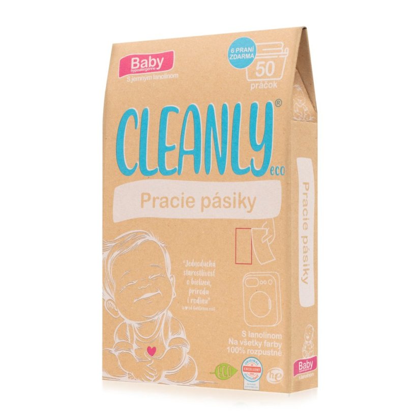 Cleanly Eco Pracie pásiky BABY s lanolínom, 50 praní