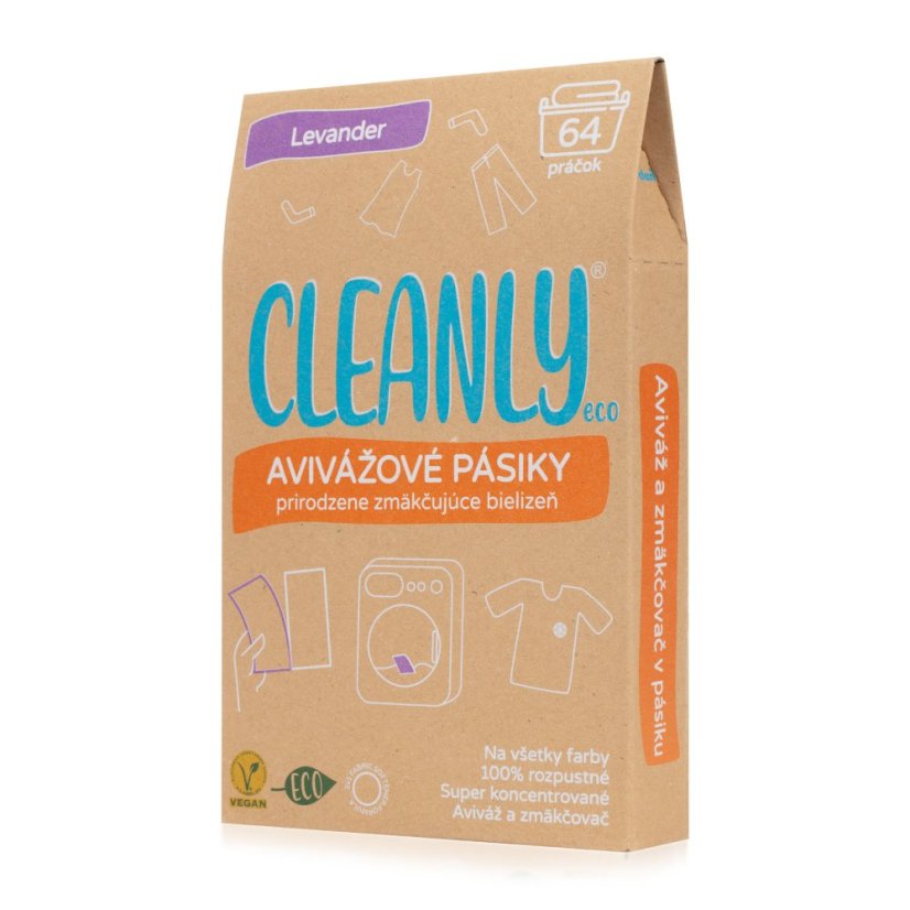 Cleanly Eco Avivážní pásky Levandule, 64 pracích dávek