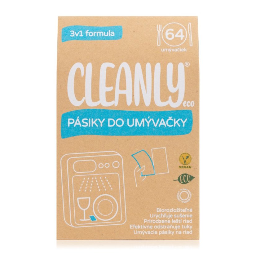 Cleanly Eco Pásiky do umývačky 3v1, 64 dávok