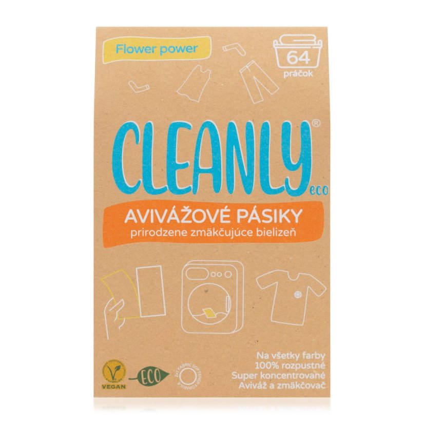 Cleanly Eco Avivážové pásiky Flower Power, 64 pracích dávok
